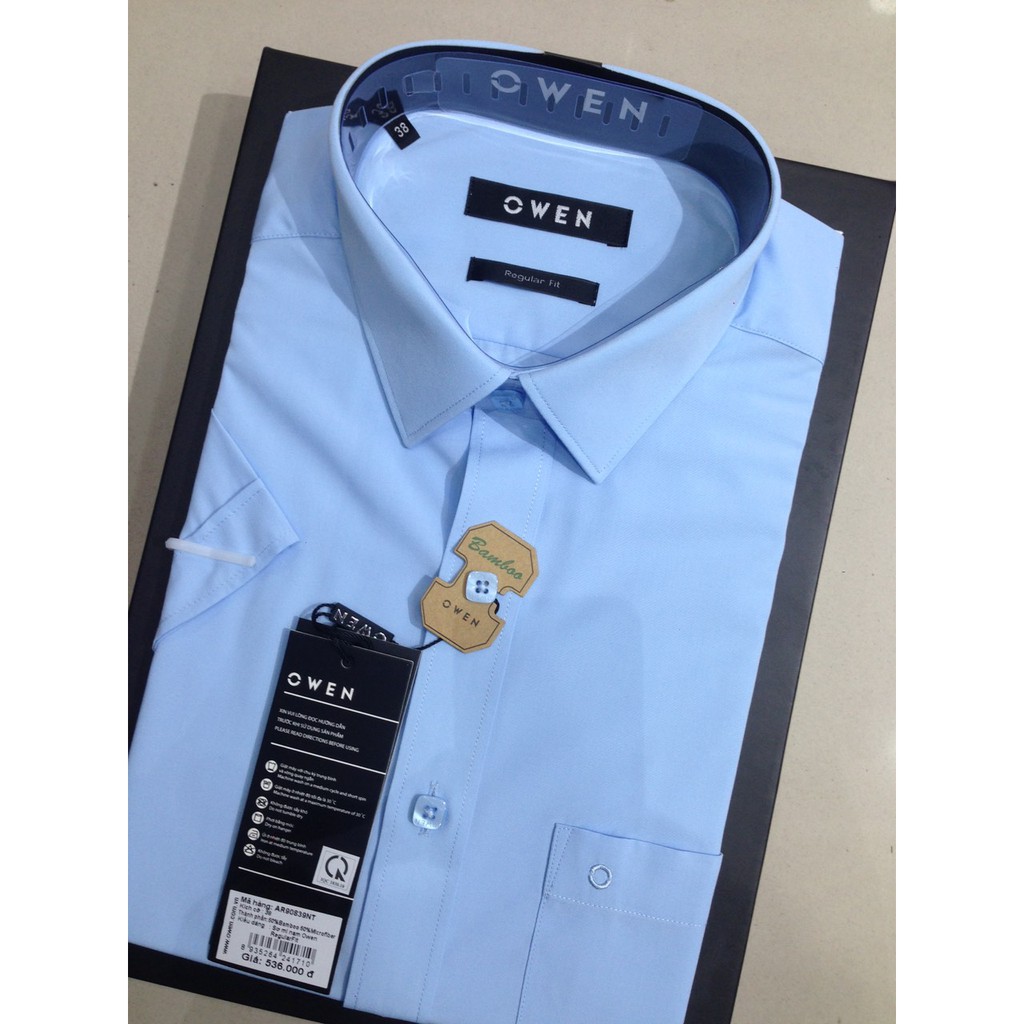 Áo sơ mi ngắn tay sợi tre owen ar90839