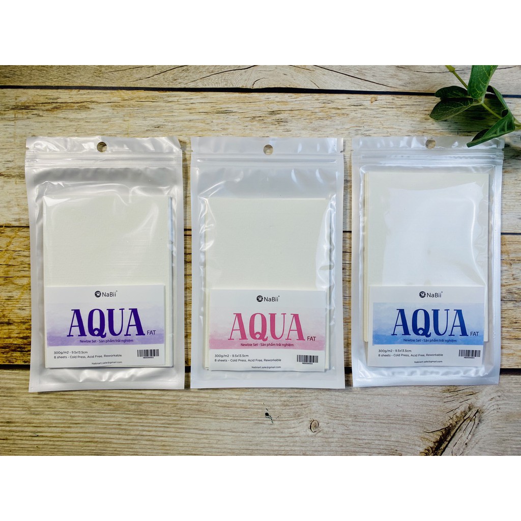 Giấy màu nước Nabii Aqua Fat A6 Pastel Set 8 tờ