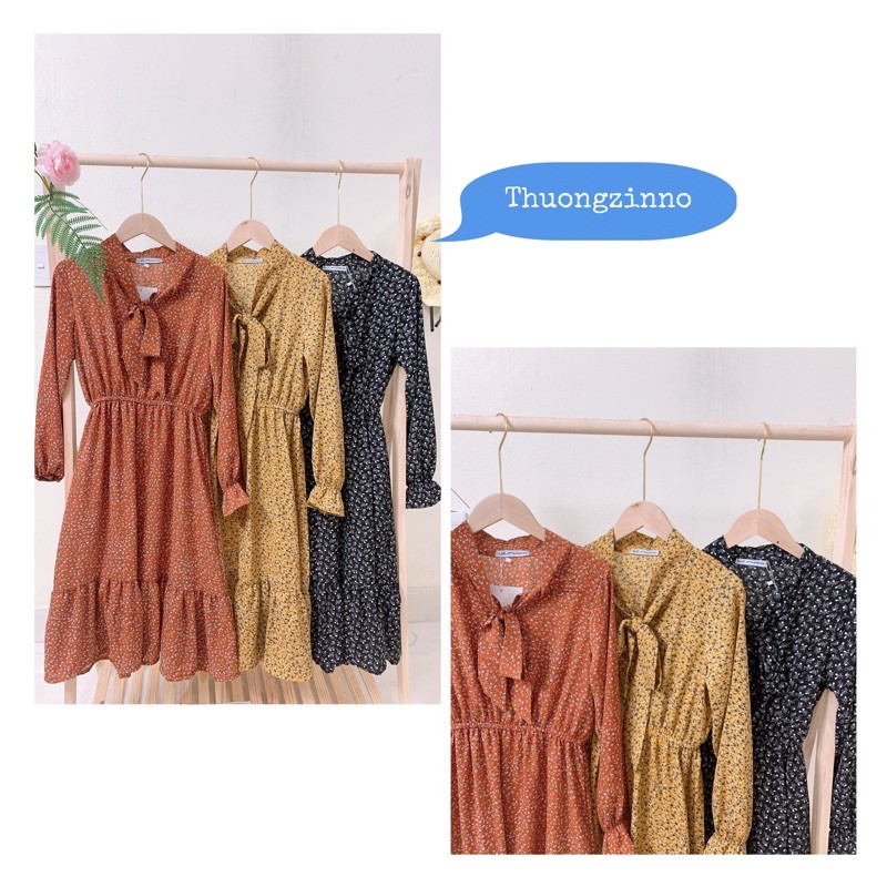 [Ảnh thật/Video] Váy hoa nơ cổ nhiều màu ( có video shop mặc mẫu) | BigBuy360 - bigbuy360.vn