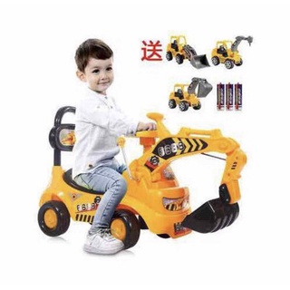 Xe cẩu chòi chân cho bé (Có nhạc + còi + gầu múc + tựa lưng)