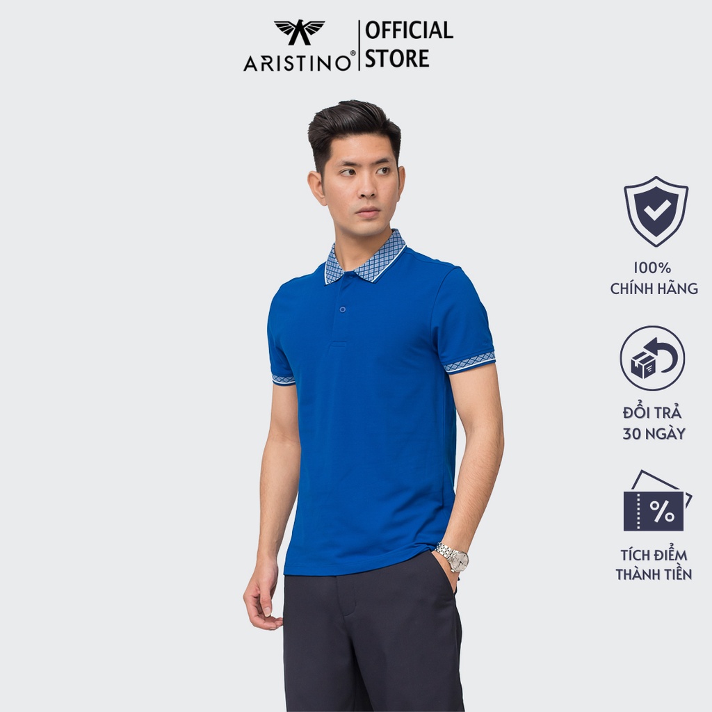 Áo polo nam Aristino phom Slim fit ôm vừa vặn, chất cotton mềm mại, thoáng mát - APS068S9