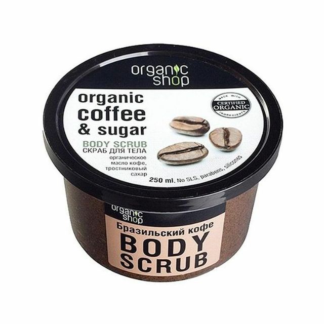 Tẩy tế bào chết body Organic Coffee Sugar &amp; Salf 250ml,tẩy da chết dưỡng da mịn màng,trắng sáng thư giãn tại nhà