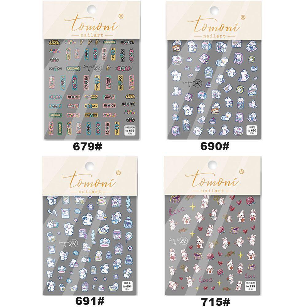 Miếng Dán Móng Tay Tự Dính Họa Tiết 5D Dễ Thương Sáng Tạo