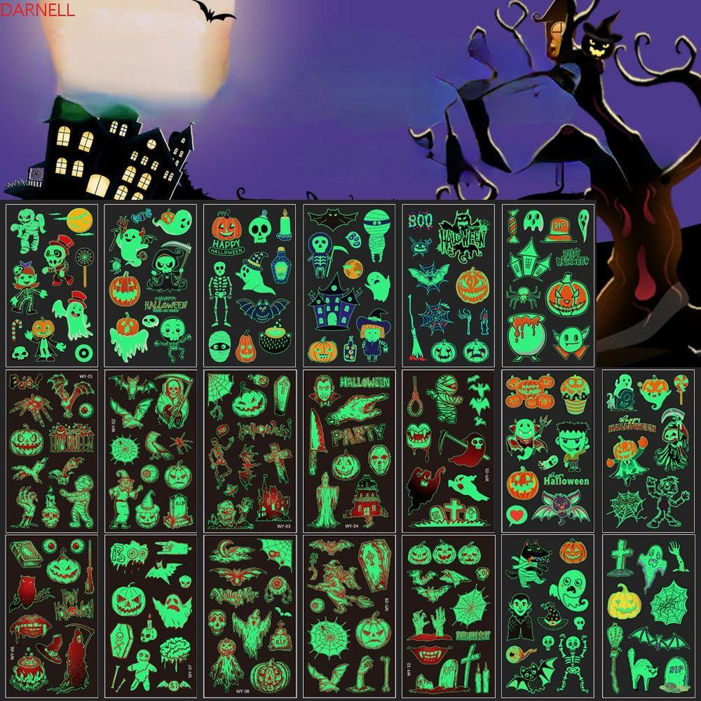 Hình Xăm Dán Tạm Thời Họa Tiết Hoạt Hình Dạ Quang Chống Nước