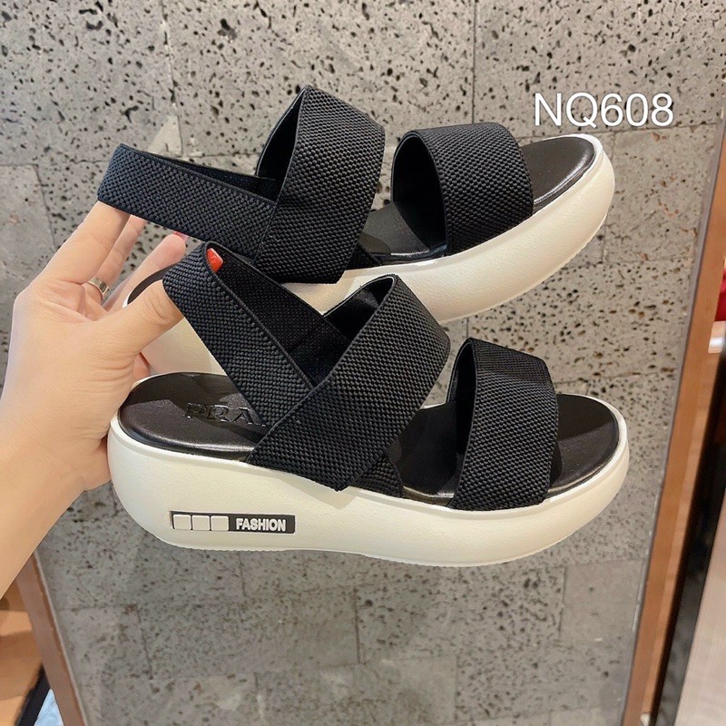 Sandal hai quai thun đế bánh mì cao 5cm