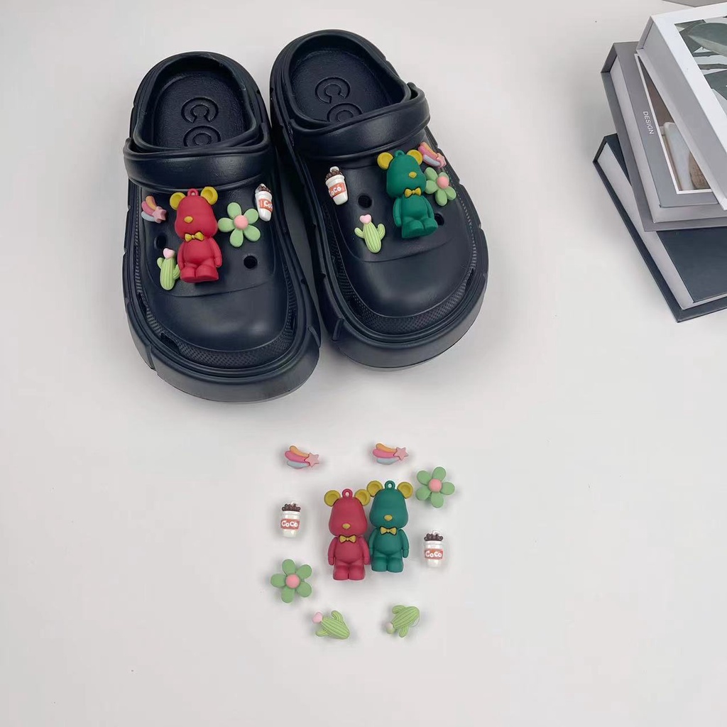 Bộ Phụ Kiện Khóa Giày Crocs DIY Hình Gấu Violent 3D Dễ Thương