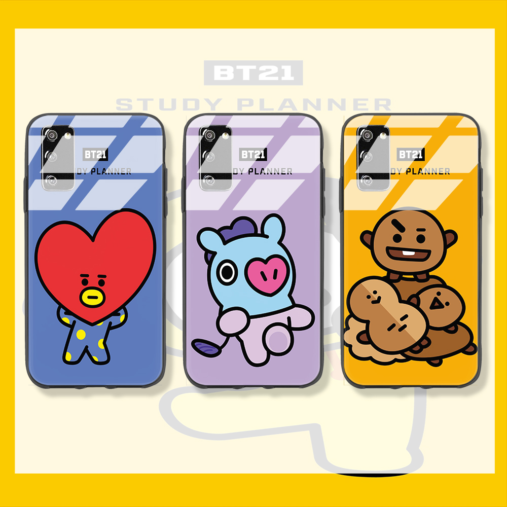 Samsung Case Samsung galaxy S9PLUS S9 S8PLUS S8 S7EDGE S7 BTS BT21 Cute TATA RJ CHIMMY COOKY SHOOKY MANG KOYA VAN Casing Phone Case GLASS CASE protective Cover