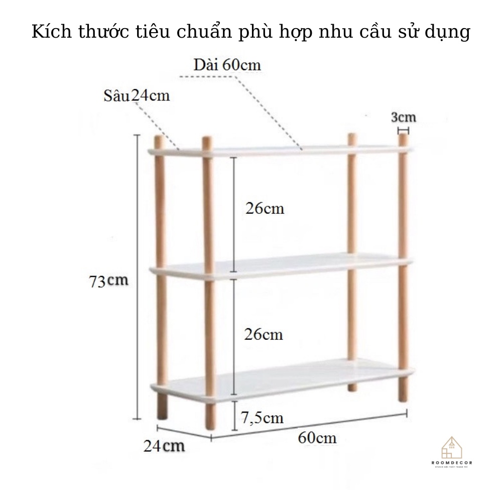 Giá Gỗ Để Đồ Đa Năng 3 Tầng Decor Phòng Ngủ Đa Năng Trang Trí Bếp Roomdecor