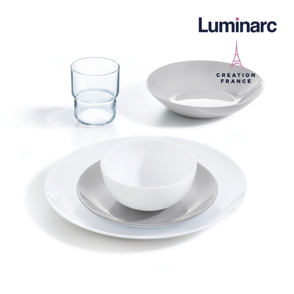 Bộ 6 Đĩa thuỷ tinh Luminarc Diwali Granit 19 - 25 - 27cm