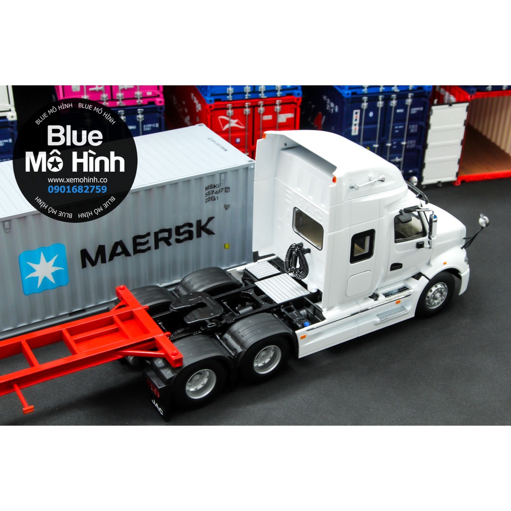 Blue mô hình | Xe mô hình container xe đầu kéo JAC Truck 1:24