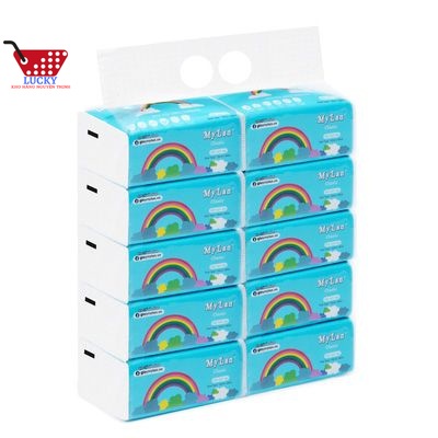 1 Thùng  Giấy ăn,Giấy Rút Cầu Vồng MyLan 3 Lớp Siêu Dai, Không Tan Trong Nước  Hàng xuất khẩu