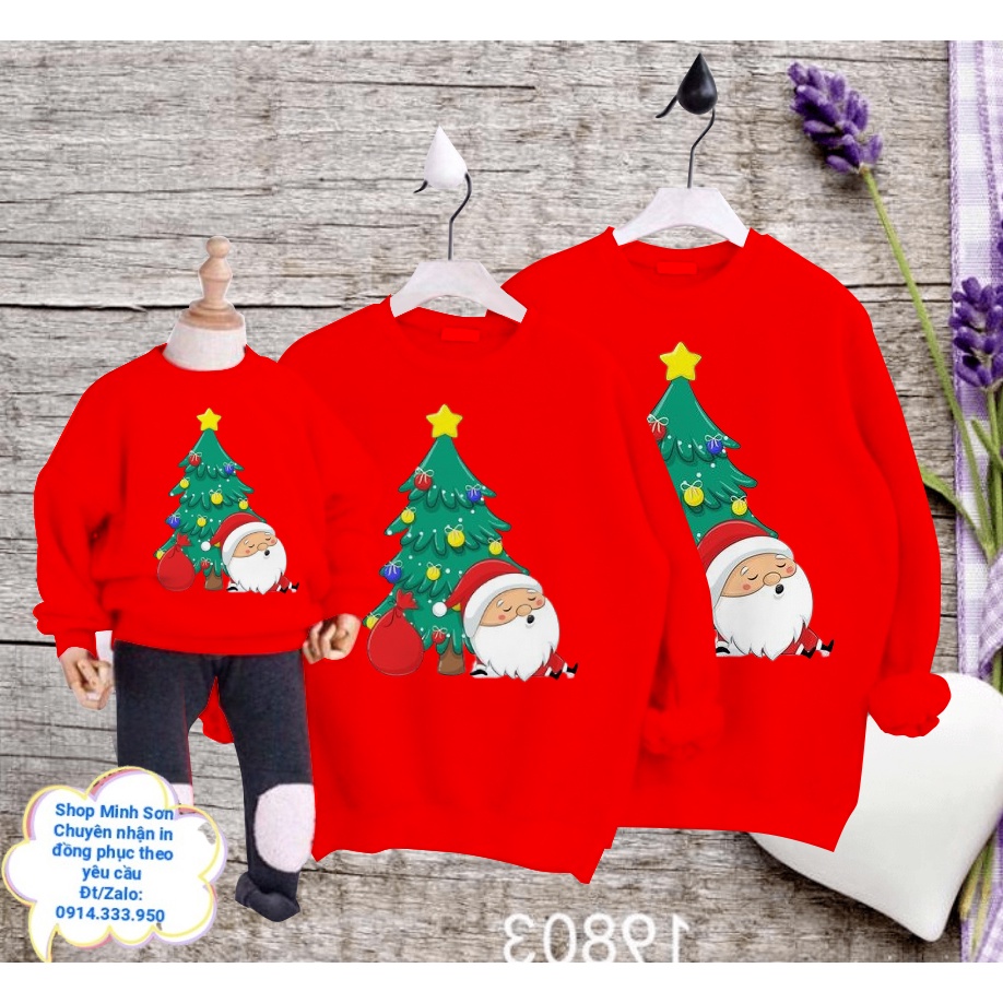 🌲🎅🌲ÁO NỈ SWEATER ÔNG GIÀ NOEL VÀ CÂY THÔNG, ÁO NỈ GIA ĐÌNH LOẠI 1 ĐỦ MÀU ĐỦ SIZE