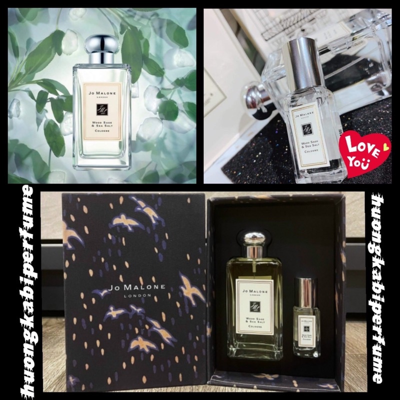 [HÀNG HIẾM] Set Nước Hoa Jo Malone London Wood Sage & Sea Salt Cologne Duo 100ML + 9ML 🌸 tinh tế-tao nhã🌸