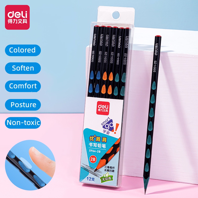 Bút Chì Gỗ 2B HB Hỗ Trợ Điều Chỉnh Tư Thế Cho Học Sinh