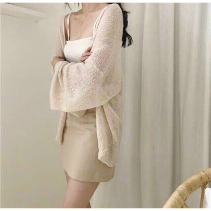 Áo khoác cardigan nữ len mỏng nhẹ quảng châu