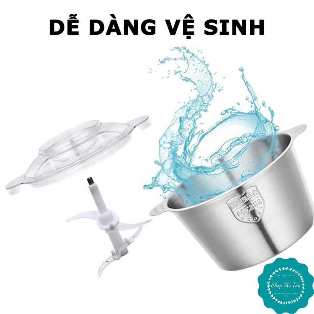 Máy xay thịt INOX 304 dung tích 3 Lít , Cối xay thịt, rau, củ, quả 4 lưỡi dao công suất 350W.