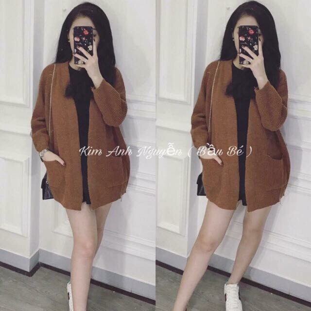 Áo khoác cadigan nâu 