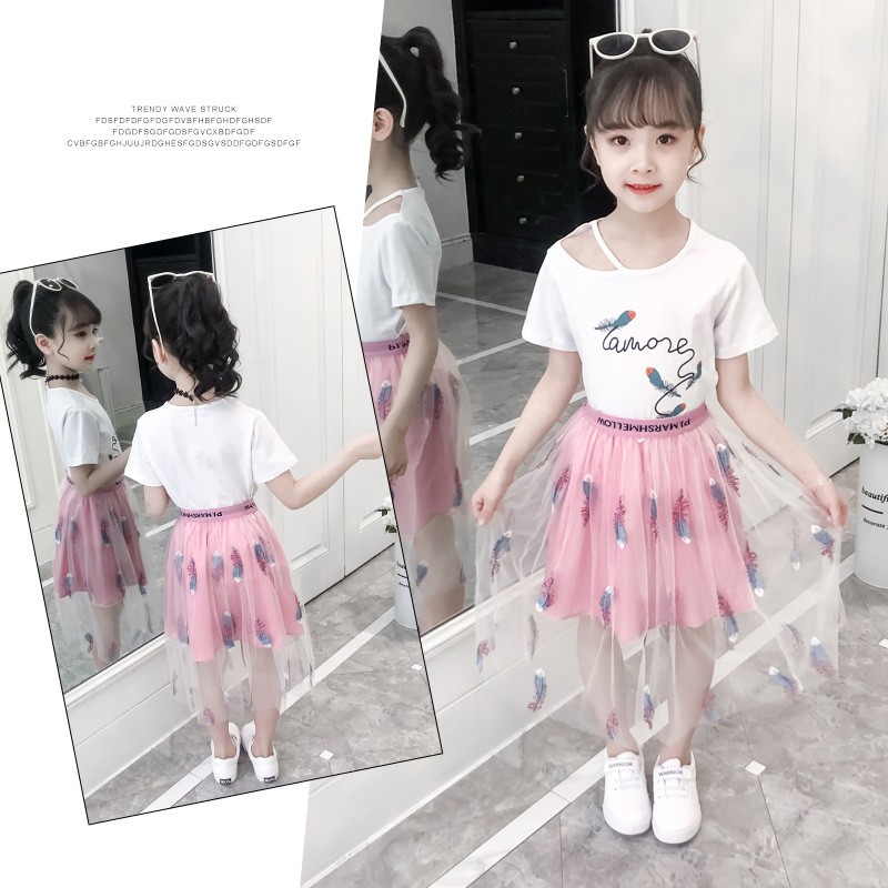 [XẢ KHO] BV56⚡Size130-160(25-45kg)⚡set chân váy+áo thun phong cách Hàn Quốc⚡Thời trang trẻ Em hàng quảng châu freeship