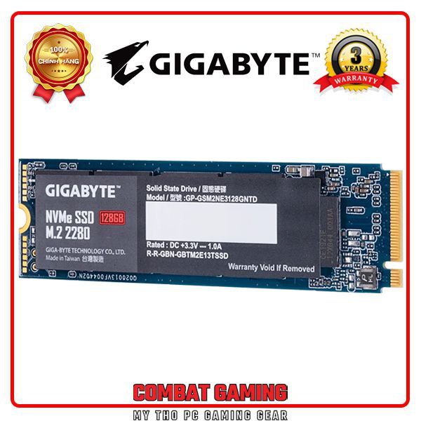 SSD Gigabyte M.2 2280 NVMe PCIe Gen 3x4 (128GB/256GB/512GB/1TB)