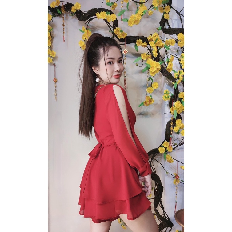 [Tết Bigsize Nữ] JUM TẦNG BIGSIZE màu đỏ mặc TẾT 55-90kg (có size- ẢNH THẬT BIGSIZE)