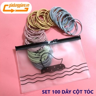 Túi 100 Thun buộc tóc dây cột tóc phong cách Hàn Quốc - giadunggiare.vn