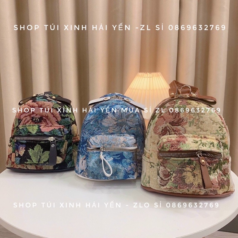 Balo mini nữ, balo vải hoa siêu xinh