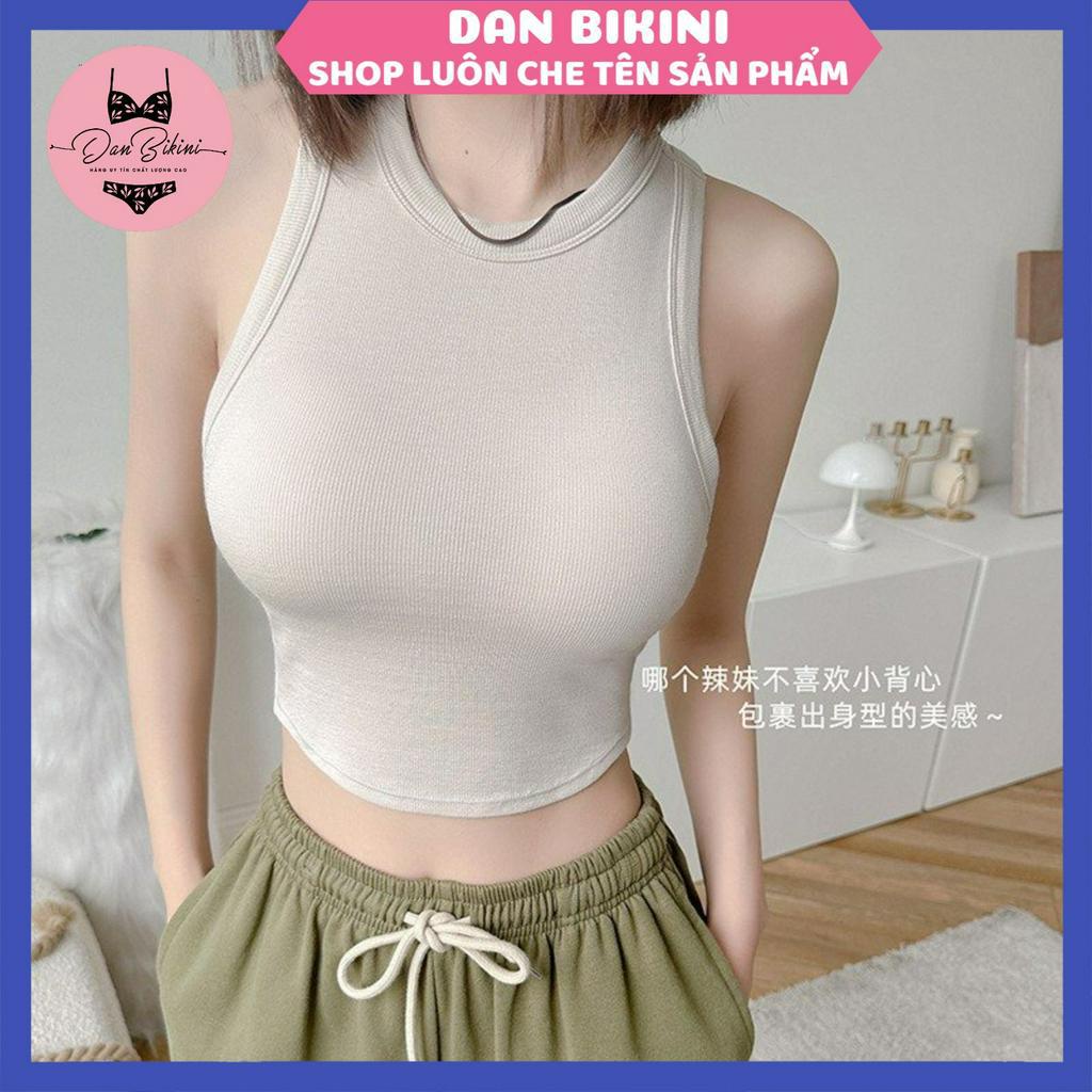 Áo Croptop Nữ Basic Thiết Kế 2 Dây Kèm Đệm Mút Không Gọng Chất Thun Co Giãn Siêu Đệp MÃ 732