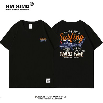 Áo thun ngắn tay XM XIMO in hình "Cá Mập" áo phông