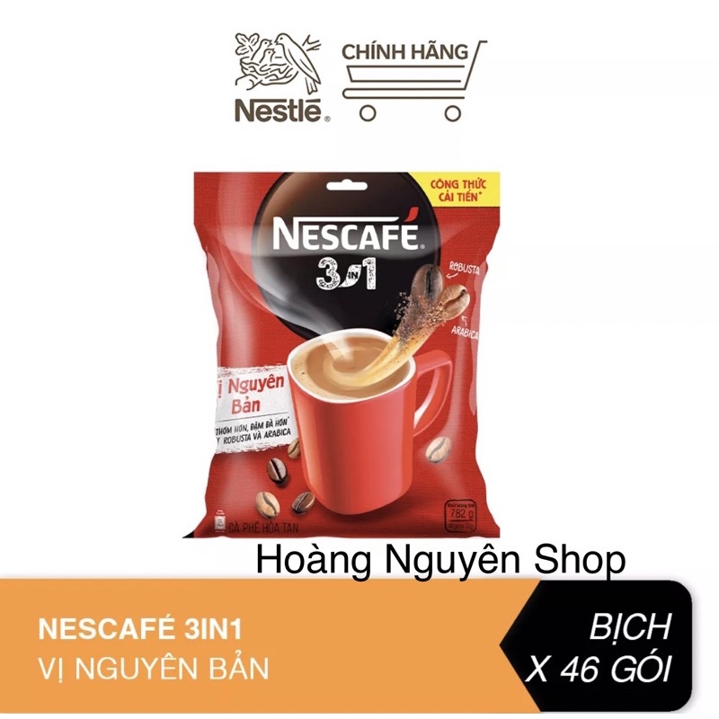 COMBO 2 BỊCH NESCAFE 3IN1 ĐẬM ĐÀ HÀI HOÀ 46 GÓI x 17 GR  - Date mới mẫu mới- hàng sẵn