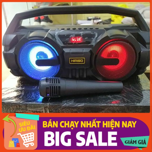 Loa Bluetooth Kimiso S1 kèm mic hát có lỗ usb( có thể sạc điện thoại) và khe gắn thẻ nhớ