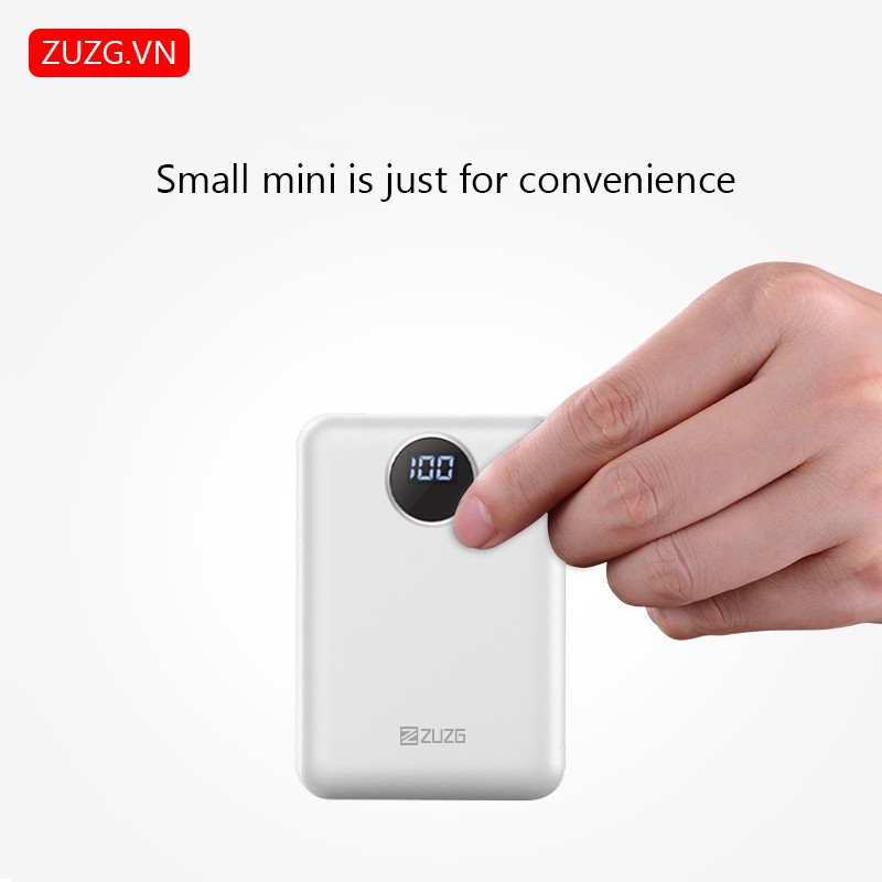 Pin sạc dự phòng mini ZUZG J22 / sạc dự phòng 10000mah có màn hình led hiển thị phần trăm pin