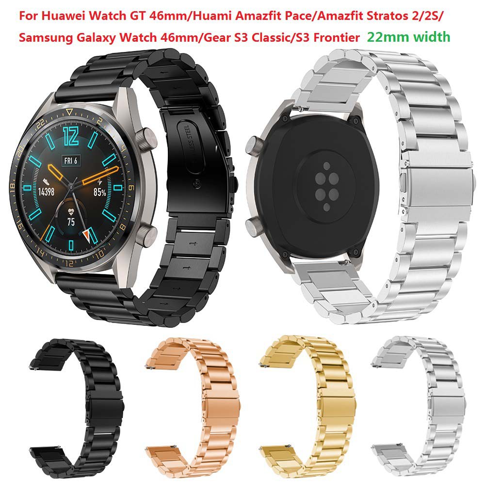 Dây đồng hồ inox 22mm thay thế cho Huawei Watch GT 46mm/Huami Amazfit Pace/Amazfit Stratos 2/2S