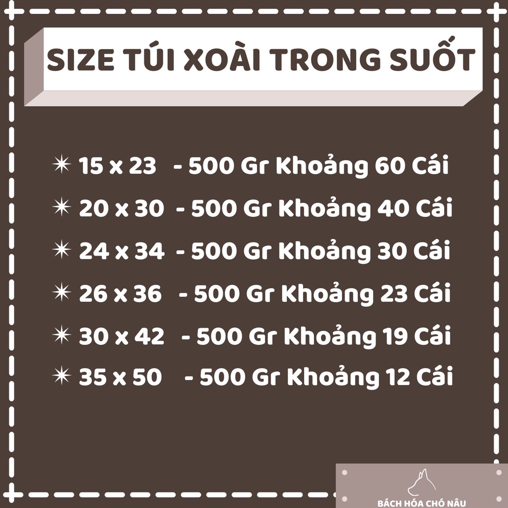 [500Gr] Túi Hột Xoài Bóng PP Trong Suốt Có Quai Xách [Dày Dai] [Không Mùi]