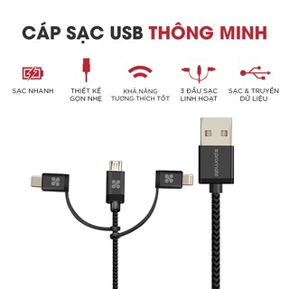 Cáp Promate Unilink-Trio 3In1 MFi Certified