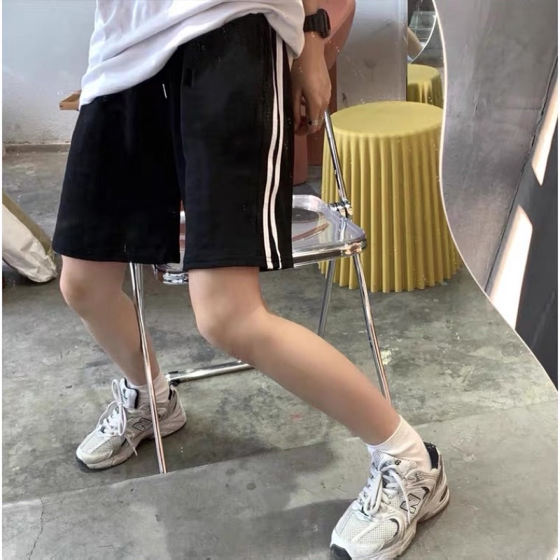 Quần short nam nữ , quần đùi chất da cá dày đẹp dáng kẻ sọc