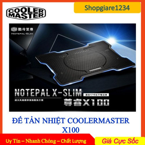 Đế Tản Nhiệt COOLERMASTER X100 - Hỗ trợ laptop 14inch đến 15.6inch hãng phân phối, Kiểu Dáng Siêu Đẹp