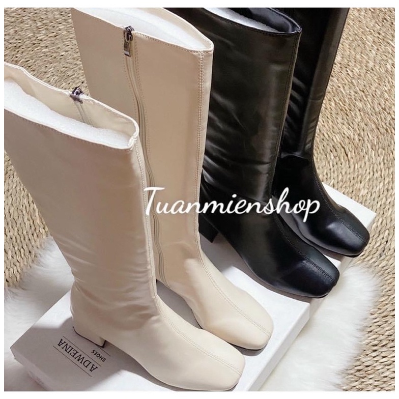 Boots đùi gót vuông khoá cạnh form đứng có lót lông ( kèm ảnh thật shop tự chụp ) | BigBuy360 - bigbuy360.vn