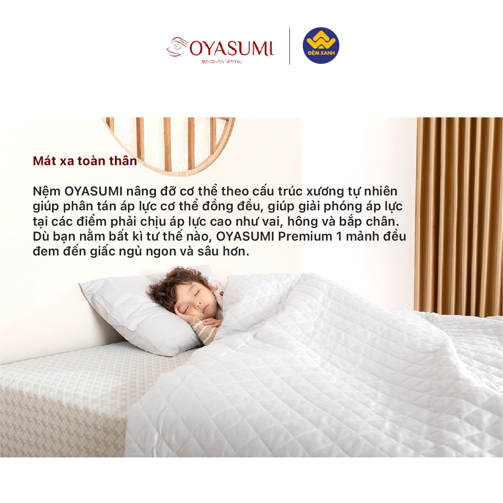 Đệm Foam Nhật Bản Oyasumi Premium 3 Tấm ( massage)