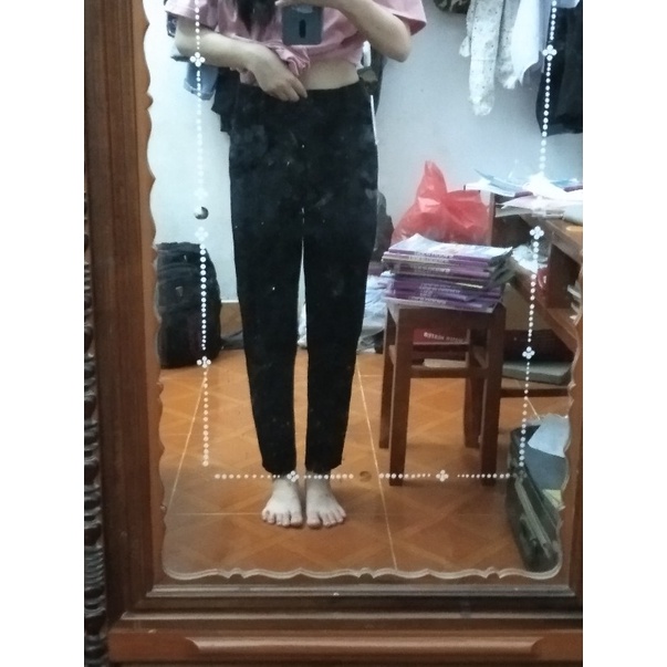 Quần tây baggy lưng cao nữ đi học cạp có đai màu đen dáng dài - Quần vải nữ công sở dáng đứng vải tuyết mưa mềm dày trơn