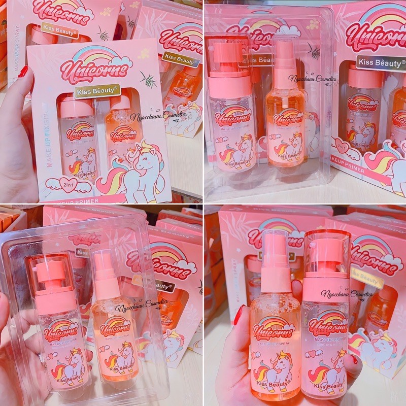 BỘ ĐÔI KEM LÓT VÀ XỊT KHOÁNG UNICORN KISSBEAUTY | BigBuy360 - bigbuy360.vn