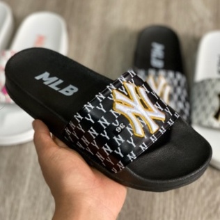 Dép unisex 𝐌𝐋𝐁 𝗡𝗬 , dép mlb bóng chày quai ngang thể thao nữ Thêu NY-NY nỗi nhiều màu Full Bill , Box