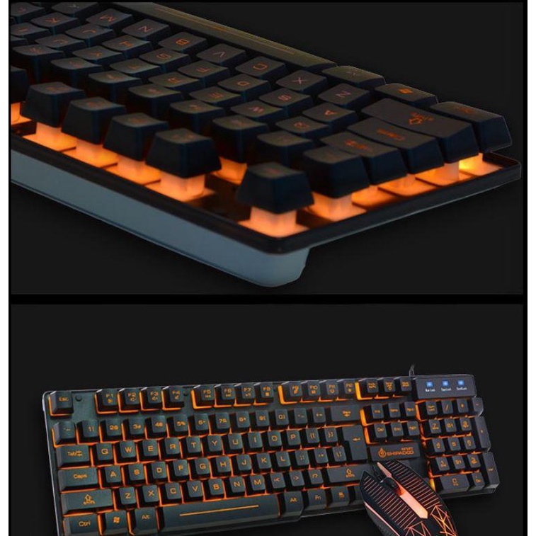 Bàn Phím Cơ Game Thủ, Laptop, PC Thiết Kế Giả Cơ Tích Hợp Đèn Led 7 mầu Siêu Đẹp - Bảo hành 24 tháng