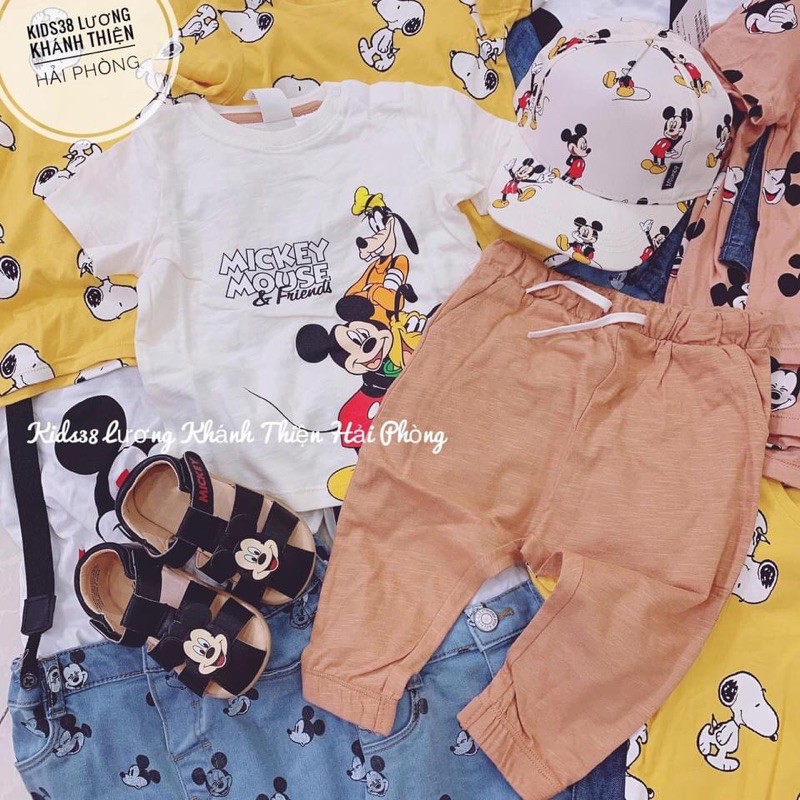 Set quần áo mickey nâu HM H&M_hàng chính hãng authentic