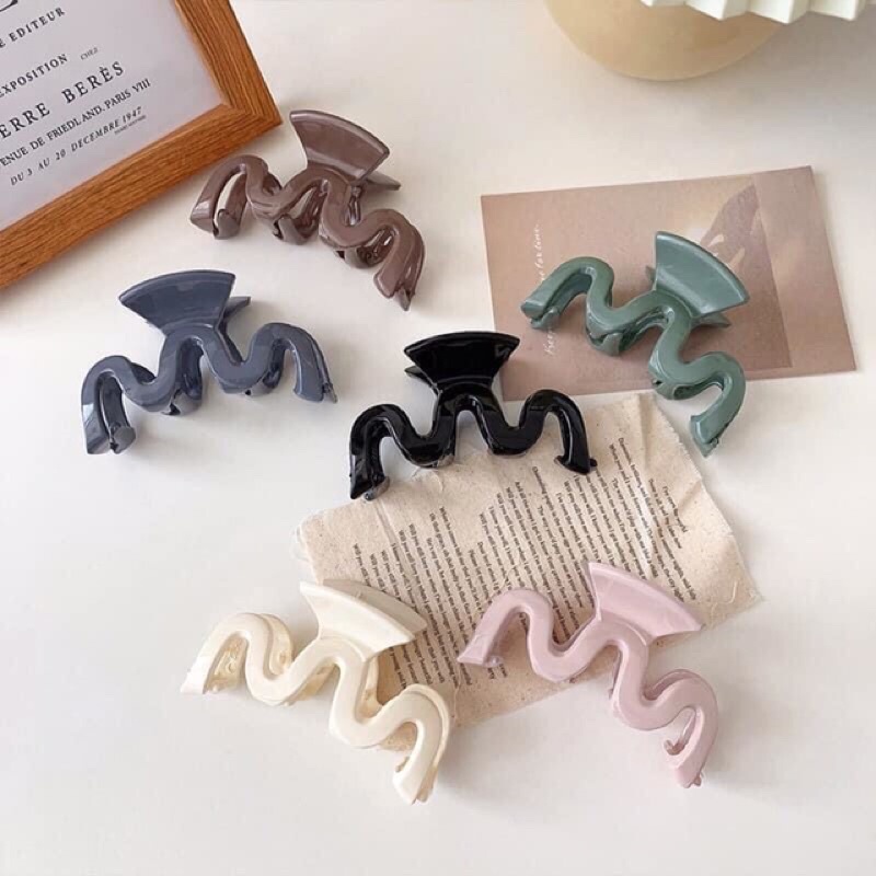 Kẹp tóc càng cua lượn sóng nhiều màu cute
