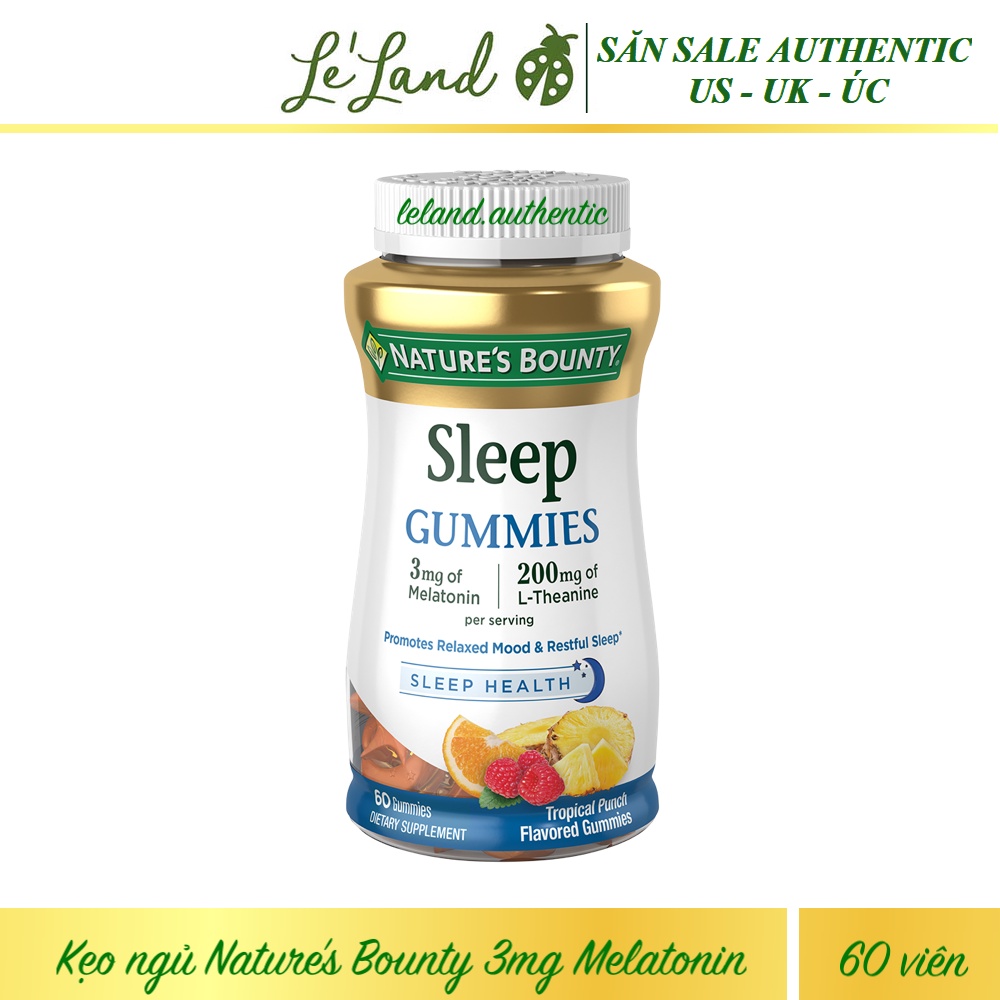 Bill US - Kẻo dẻo Sleep gummies Nature's Bounty 60 viên