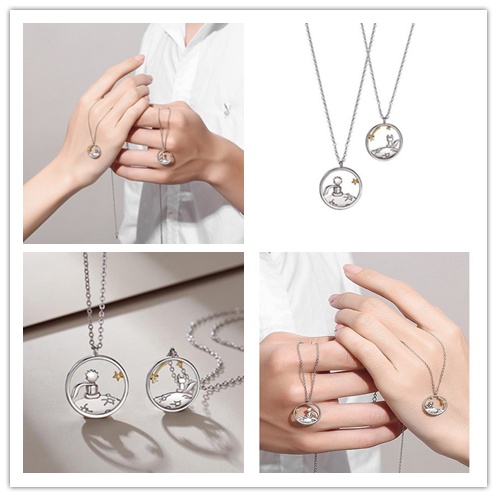 Cod Qipin Vòng cổ Dài Mặt Hình Cáo Hoàng Tử Bé Làm Quà Tặng Khoảng Cách Tình Yêu