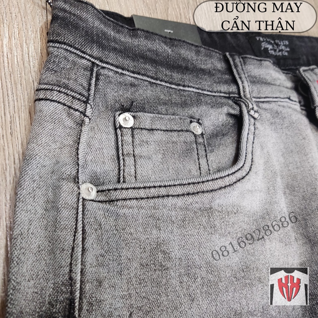 Quần Jean Nam Ống Xuông Đẹp - Quần Bò Xuông Nam Vải Cao Cấp Không Phai, Họa Tiết Trơn Loang Hot Nhất-KXSHOPMEN-8061