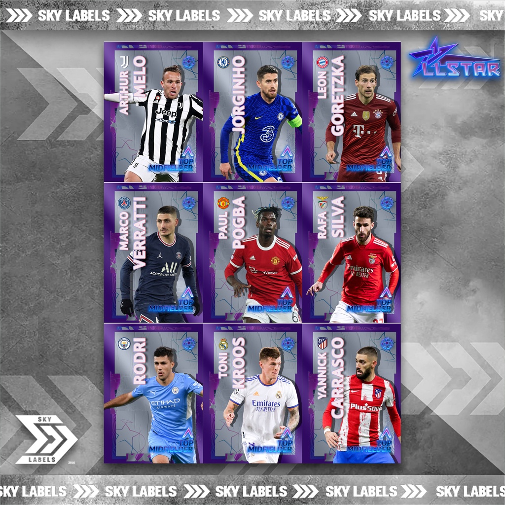 Thẻ SKY UCL TOP MIDFIELDER | Paul Pogba, Toni Kroos, Verratti, Jorginho, Athur, Goretzka, Rodri, Carrasco, Rafa Silva