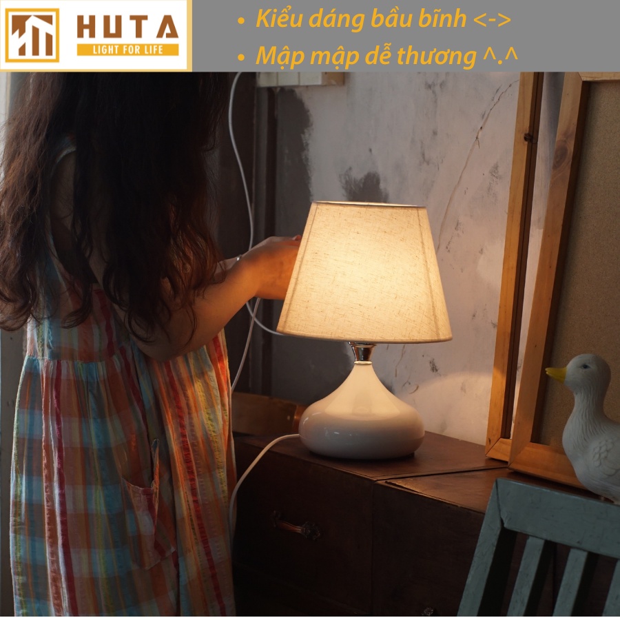 Đèn Ngủ Để Bàn Điều Chỉnh Độ Sáng Thân Thép, Ánh Sáng Led Vàng, Dùng Decor Phòng Ngủ, Đặt Đầu Giường, Mã T4