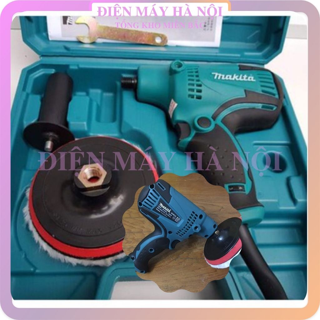 Máy chà tròn mini đánh bóng Makita GV6010 total rung cầm tay dành cho xe máy, ô tô